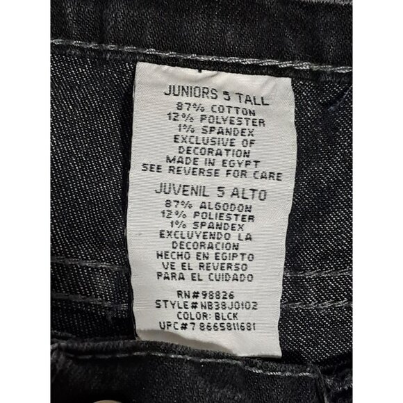 Y2K Flare Jeans Black Denim Size 5 T Low Rise Stretch by Nobo No Boundaries - Picture 4 of 12